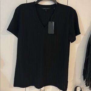 Armani Exchange New Black V-neck T-shirt for Women,L
